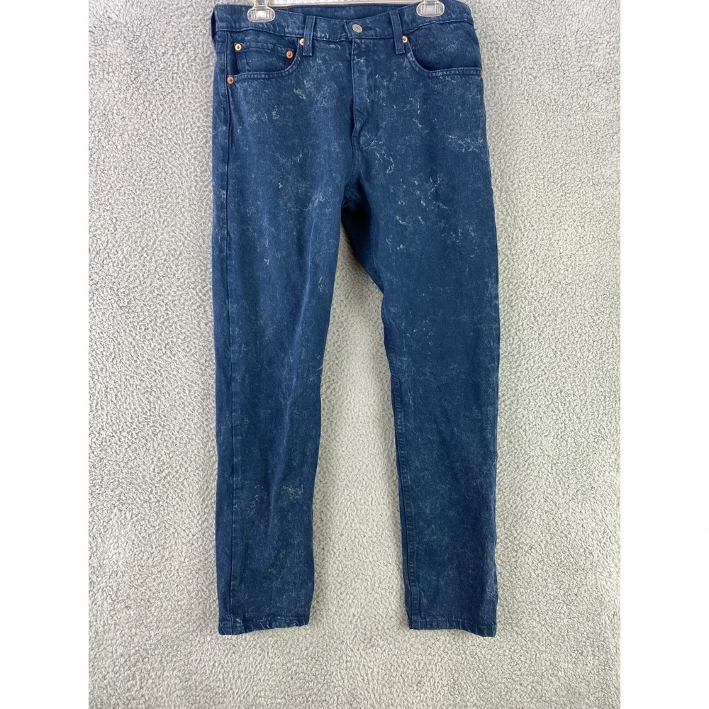 Levi's 512 Jeans Men's‎ 32 x 30 Blue Splashed Wash Cotton Blend Tapered